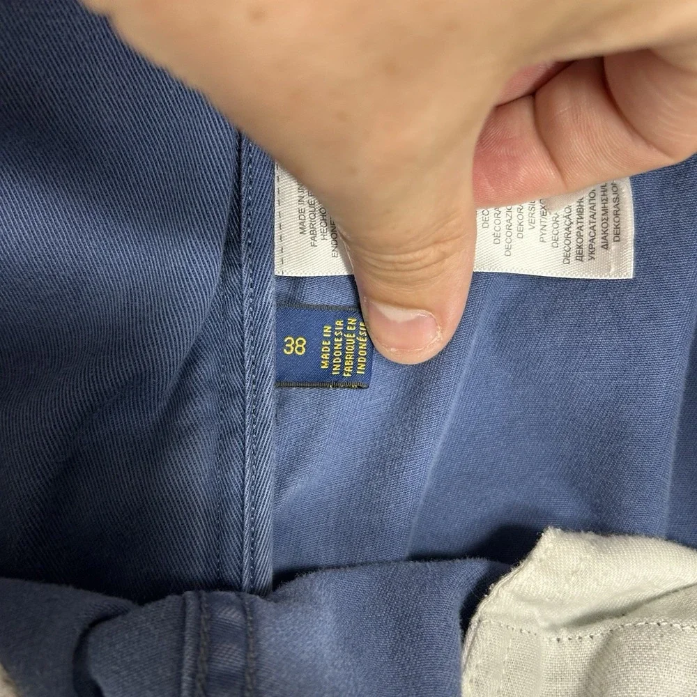 Polo Ralph Lauren‎ Shorts Mens 38 (fits 36) Blue Cotton Cargo Baggy 10